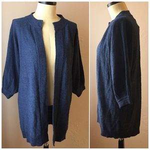 Vera Wang Lavender Slate Blue Ribbed Cardigan S/P